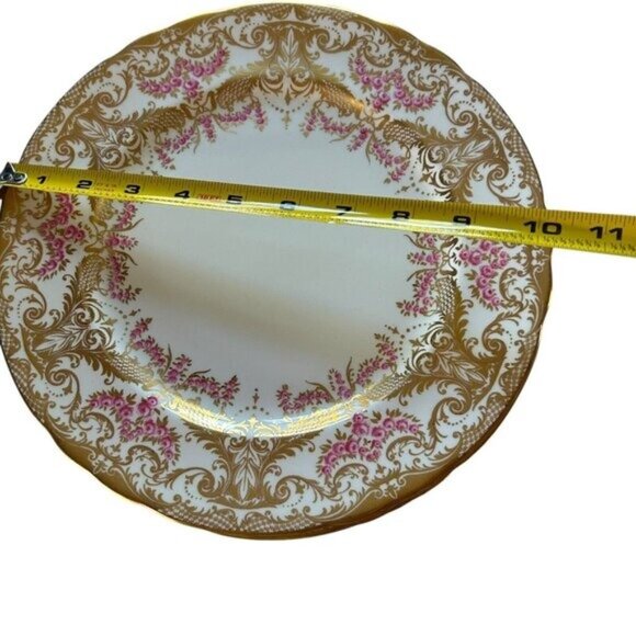 John Ansley Bone China 7986 00 Place Setting Gold Leaf Ornate Pink Vtg - Picture 11 of 16